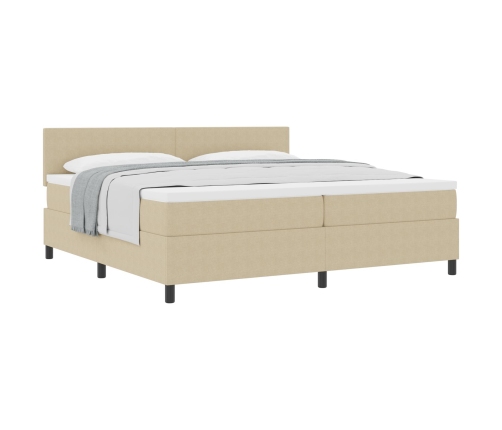 Cama con Base  con Colchón Verde Claro Gris 200x200 cm Tela de Terciopelo