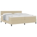 Cama con Base  con Colchón Verde Claro Gris 200x200 cm Tela de Terciopelo