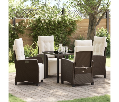 Set de comedor de jardín de 5 piezas  de ratán polimérico marrón
