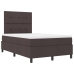 Cama con Somier y Colchón & LED Marrón Oscuro 120x200 cm Tela