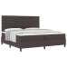 Cama con base acolchada  con colchón marrón oscuro 200x200 cm Tela