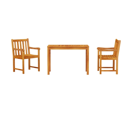 Conjunto de comedor para el jardín de 3 piezas  de madera maciza de acacia