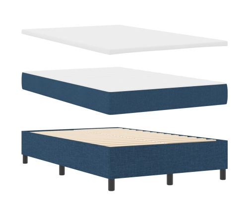 Cama con Somier  con Colchón Azul 120x200 cm Tela