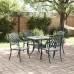 Conjunto de Comedor de Jardín de 5 Piezas  en Verde de Aluminio Fundido