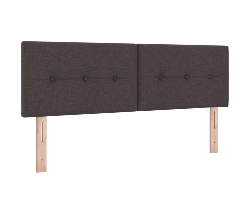 Cabecero de  con botones capitoné marrón oscuro 140 cm de tela