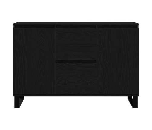 Mueble de almacenamiento Negro Roble 104x35x70 cm Madera Ingeniería