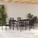 Juego de Comedor de Jardín de 7 Piezas  Negro Ratán de PVC