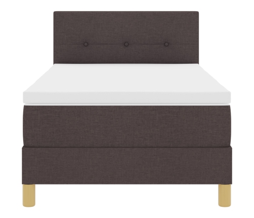 Cama de Resorte  con Colchón Marrón 90x200 cm Tela