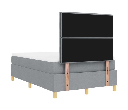 Cama Box Spring  con Colchón Gris Claro 120x200 cm Tela