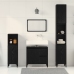 Conjunto de Muebles de Baño  Set de 3 Roble Negro Madera Diseñada