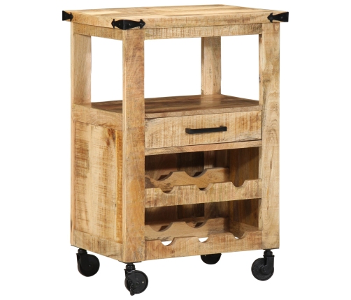 Carro de Cocina 55x40x80 cm Madera Maciza Rústica de Mango