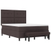 Cama con Box Spring  con Colchón y Bancó Marrón Oscuro 140x200 cm Tela