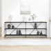 Mesa de Consola  Negro Roble 200x30x75 cm Madera Ingenierizada y Acero