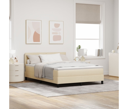 Marco de Cama  con Colchón Beige Tela 160 x 200 cm Colchón de cama