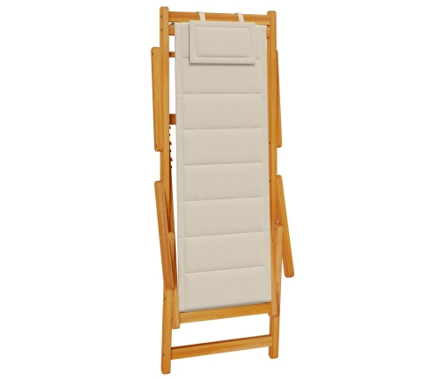 Sillas de playa plegables  2 pcs Taupe de Madera de Acacia y Textilene