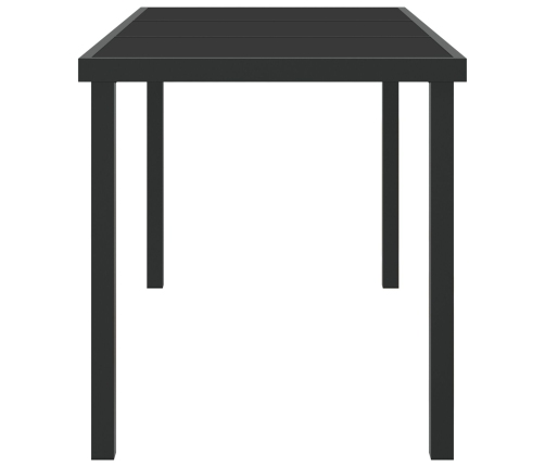Mesa de Jardín  Negra 140x80x73 cm Vidrio Templado