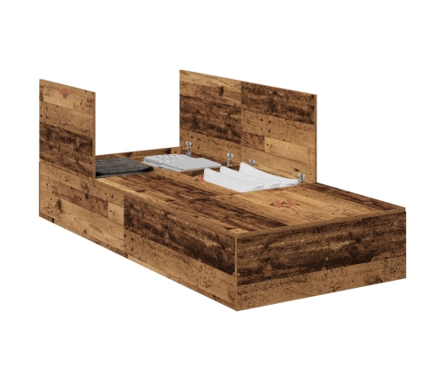 Estructura de Cama de Almacenamiento  Madera Vieja 100x200 cm