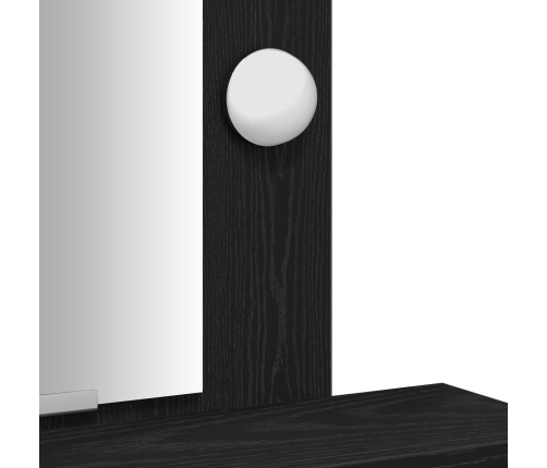 Mesa de tocador  con luces LED en color roble negro 50x41x140 cm