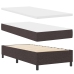 Cama con Somier y Colchón Marrón Oscuro 90x200 cm de Tela