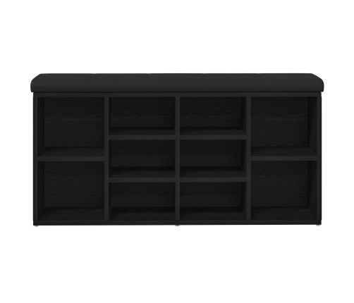 Banco de Almacenamiento  Negro de Roble 100x30x48 cm de Madera Elaborada