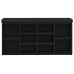 Banco de Almacenamiento  Negro de Roble 100x30x48 cm de Madera Elaborada