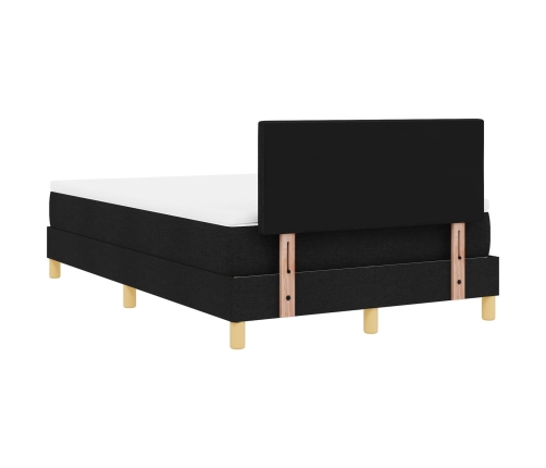 Cama con Box Spring con Colchón Negra 120x200 cm Tela