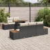 Conjunto de Sofá de Jardín  6 Piezas Negro, Marrón