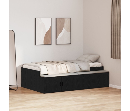 Estructura de Cama con Almacenamiento  Roble Negro 90x190 cm