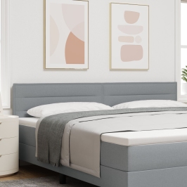 Cabecero  Diseño de Líneas Gris Claro 200 cm Tela