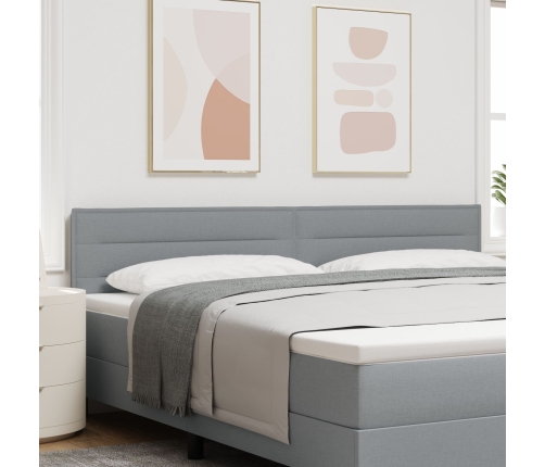 Cabecero  Diseño de Líneas Gris Claro 200 cm Tela