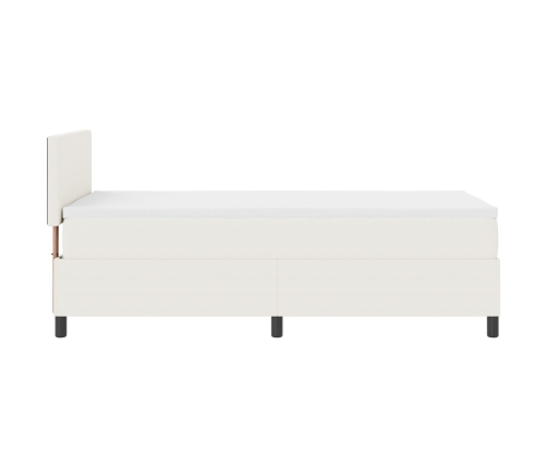 Cama con Somier  con Colchón Crema 100x200 cm Tela de Terciopelo