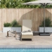 Tumbona Beige y blanco crema Ratán PE 157 x 55 x 92 cm Plegable