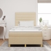 Cama con Base de Resortes y Colchón Crema 120x200 cm Tela