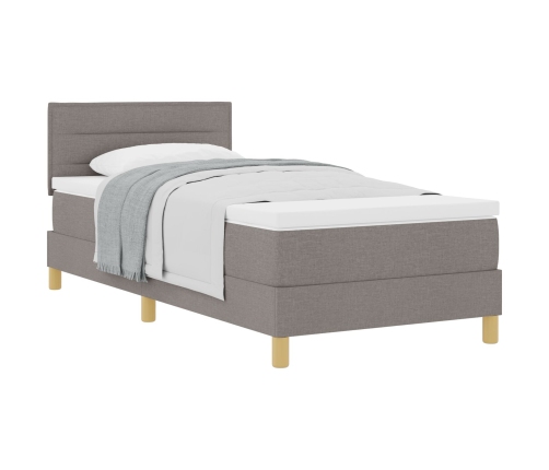 Cama Box Spring con Colchón Taupe 90x200 cm Tela