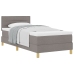 Cama Box Spring con Colchón Taupe 90x200 cm Tela