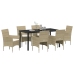 Set de Comedor Jardín 7 Piezas Beige Poliratán