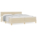 Cama con Resortes con Colchón Crema 200x200 cm Tela