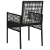 Sillas de Jardín  2 pcs con Cojines Negro Poliratán