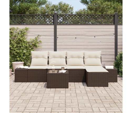 Conjunto de sofá de jardín de 5 piezas con cojines gris ratán