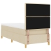 Cama con somier  con colchón y LED crema 100x200 cm tela
