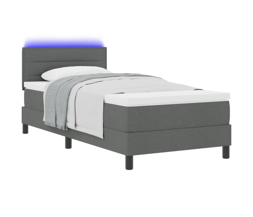 Estructura de Cama  con Colchón Gris Tela 100 x 200 cm