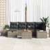 Set de Sofá de Jardín Set de 7 Gris Poliratán Sofá Exterior
