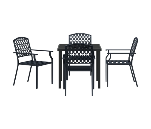 Juego de Comedor de 5 Piezas de Acero Antracita