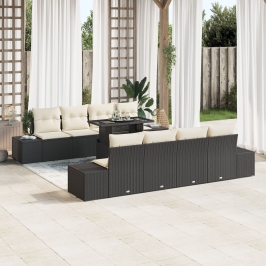 Juego de sofá de jardín Set de 7 Beige Poliratán