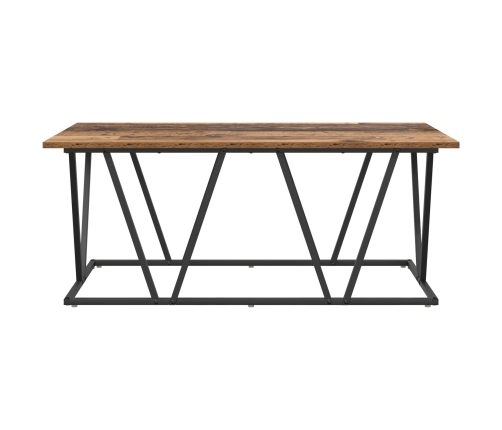 Mesa de café de madera reciclada 100x50x40 cm de madera de ingeniería y metal