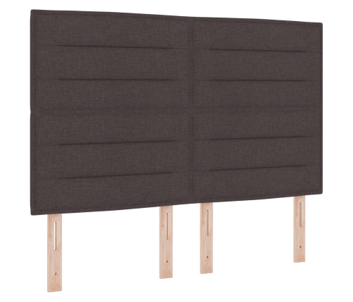 Cabecera LED  Diseño en Líneas Marrón Oscuro 80 cm Tela