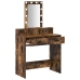 Mesa de tocador  con luces LED en roble ahumado 79x41x140 cm