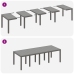 Conjunto de Comedor de Jardín de 9 Piezas de Poliratán Gris