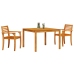 Conjunto de Comedor de Jardín de 3 Piezas de Madera Sólida de Acacia