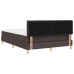 Cama Box Spring  con Colchón y LED Marrón Oscuro 140x190 cm Tela